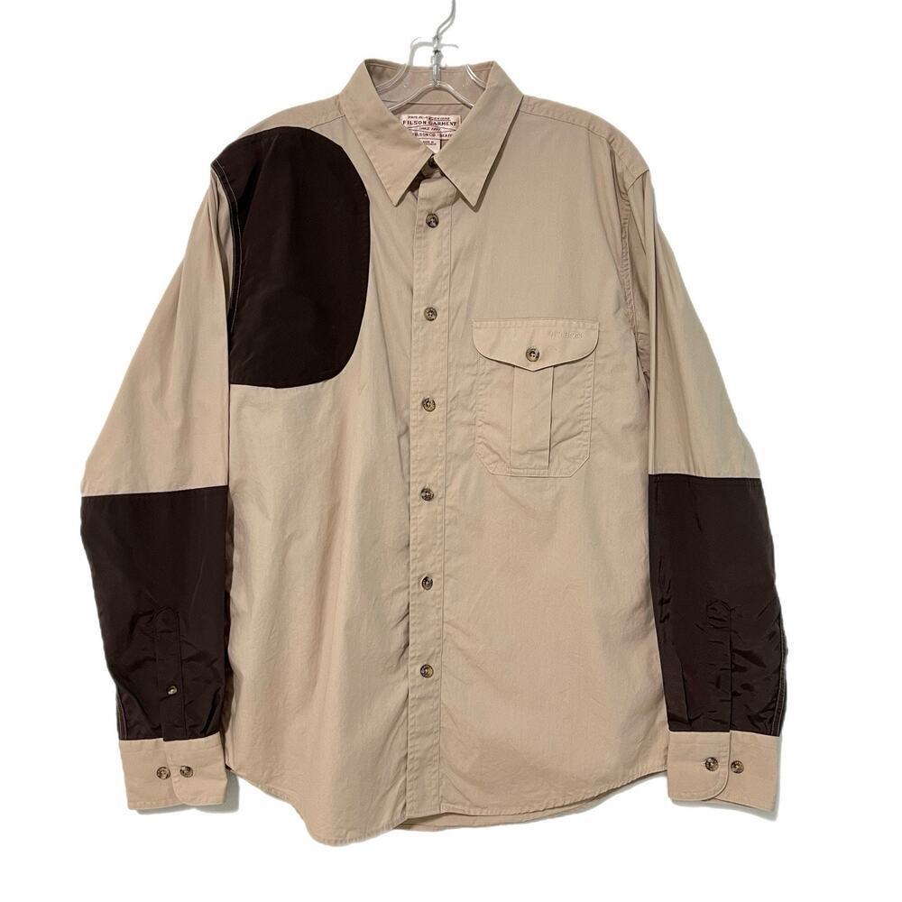 CC Filson Shooting Shirt Men’s M Khaki Button Up Right Hand